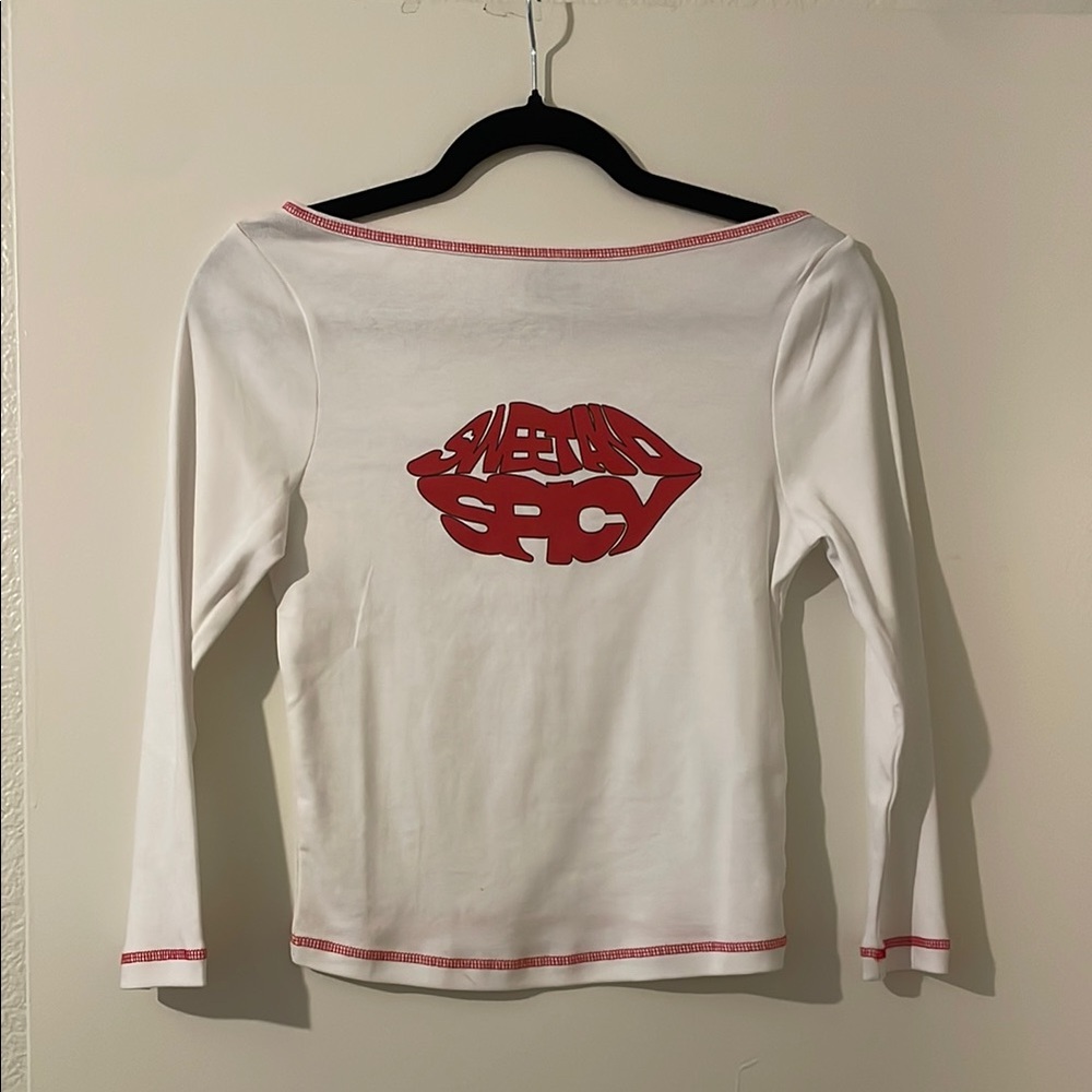 Reclaimed Vintage Sweet And Spicy 🌶️ Splash Neck Tee